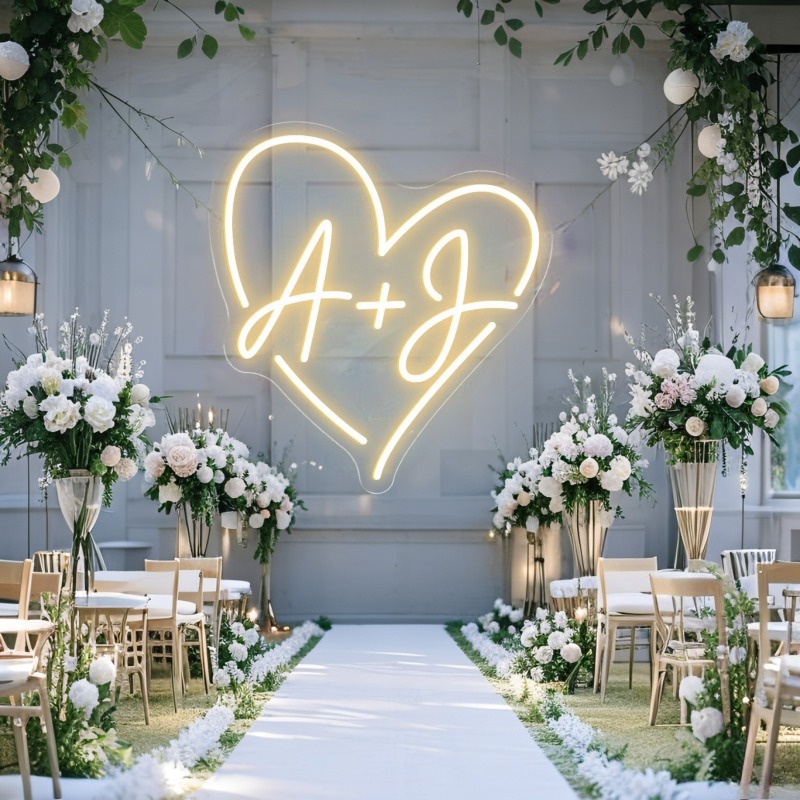 Custom Initials Heart LED Neon - Lighting Christmas Decor ulasan dan harga